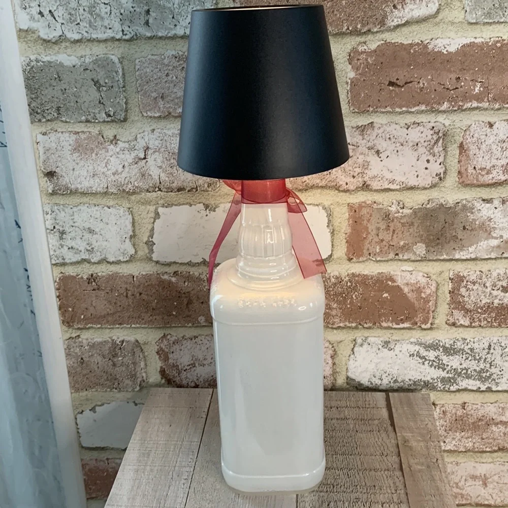Hand Crafted Victorian spirit bottle, touch lantern